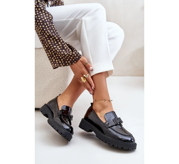 Lakované Dámské Mokasíny Vinceza 62187 Černé Lakované Dámské Mokasíny Vinceza 62187 Černé