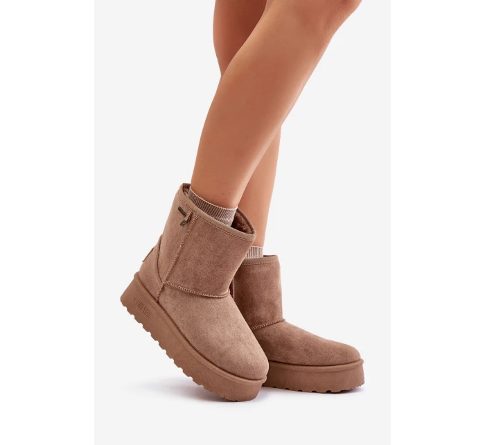 Vysoké dámské sněhule na platformě Big Star model 21677572 béžové - Big Star Shoes Vysoké dámské sněhule na platformě Big Star model 21677572 béžové - Big Star Shoes