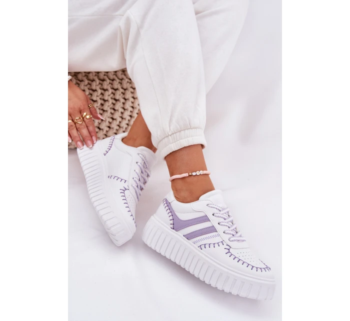 Dámské Tenisky Na Platformě Fialové model 21687825 - Boto Dámské Tenisky Na Platformě Fialové model 21687825 - Boto