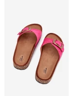 Dámské pantofle s přezkou na korkové platformě fuchsie Zavira Dámské pantofle s přezkou na korkové platformě fuchsie Zavira