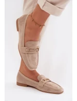 Dámské loafersy Mokasyny s ozdobou Béžové Palerina