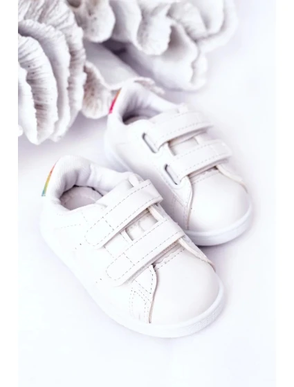 Dětské Tenisky Se Suchým Zipem Bíle-Duhové Cute Girl