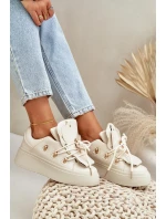 Sneakersy Damskie Na Platformie Beżowe Dolistana Sneakersy Damskie Na Platformie Beżowe Dolistana
