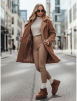 Dámský zimní kabát z plyšové kožešiny velbloudí barvy FashionStreet NY0758z