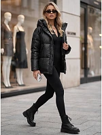 Dámská zimní prošívaná bunda s kapucí, černá, FashionStreet TY5966 Dámská zimní prošívaná bunda s kapucí, černá, FashionStreet TY5966