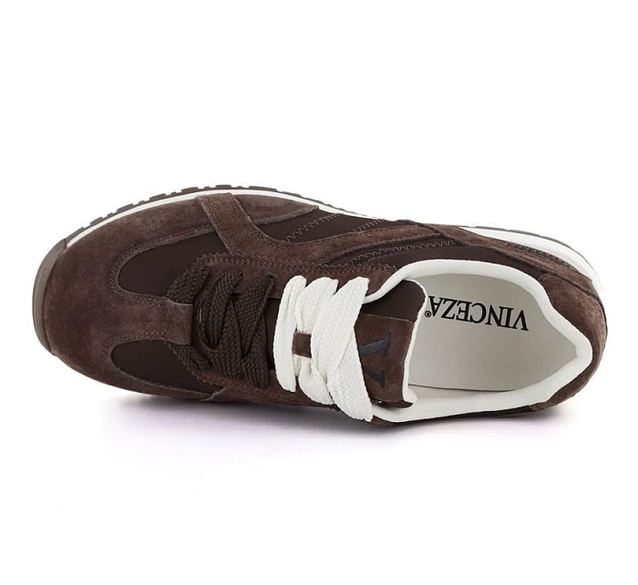 Dámské semišové hnědé kožené polobotky model 22068887 - VINCEZA Dámské semišové hnědé kožené polobotky model 22068887 - VINCEZA