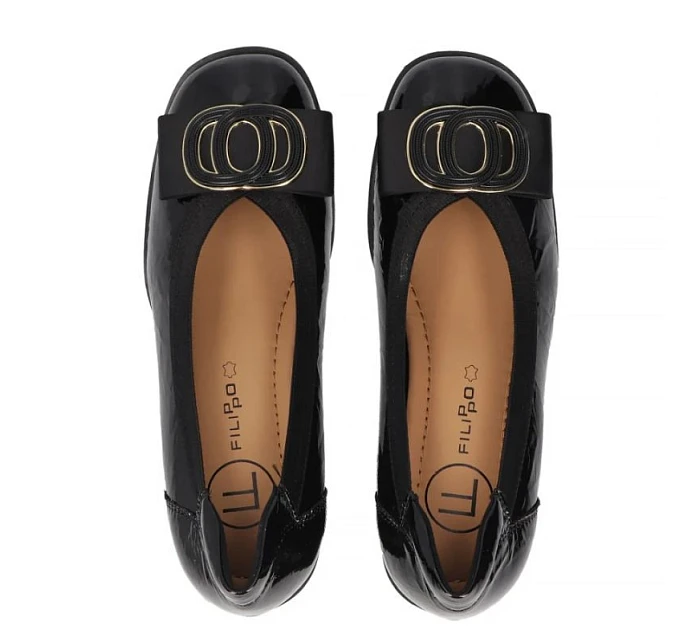 Skórzane  na czarne Filippo model 22087085 - Hikvision