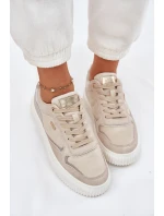 Dámské Kožené Tenisky Na Platformě Béžové model 21697059 - EVENTO