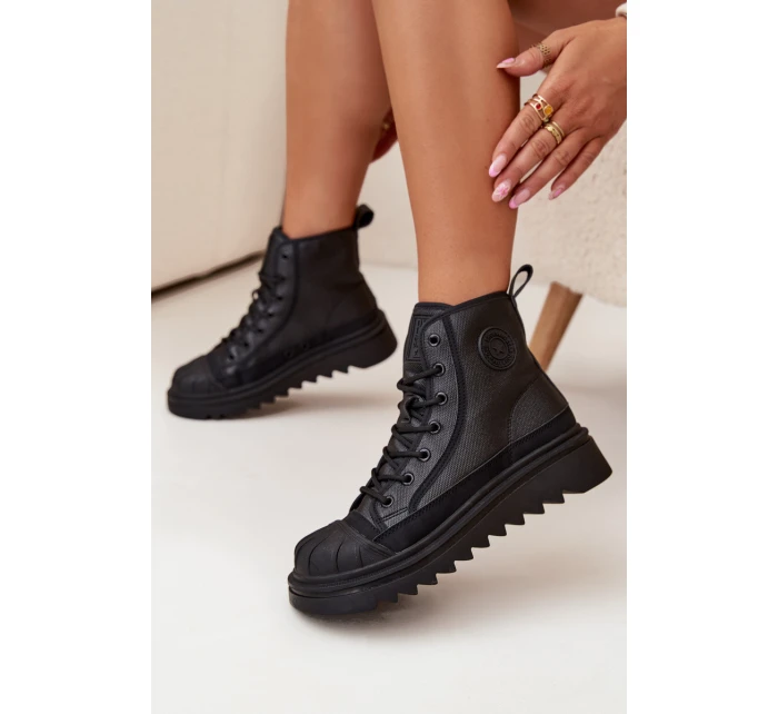 Vysoké Dámské Tenisky Zateplené Big Star OO274A355 Černé Vysoké Dámské Tenisky Zateplené Big Star OO274A355 Černé