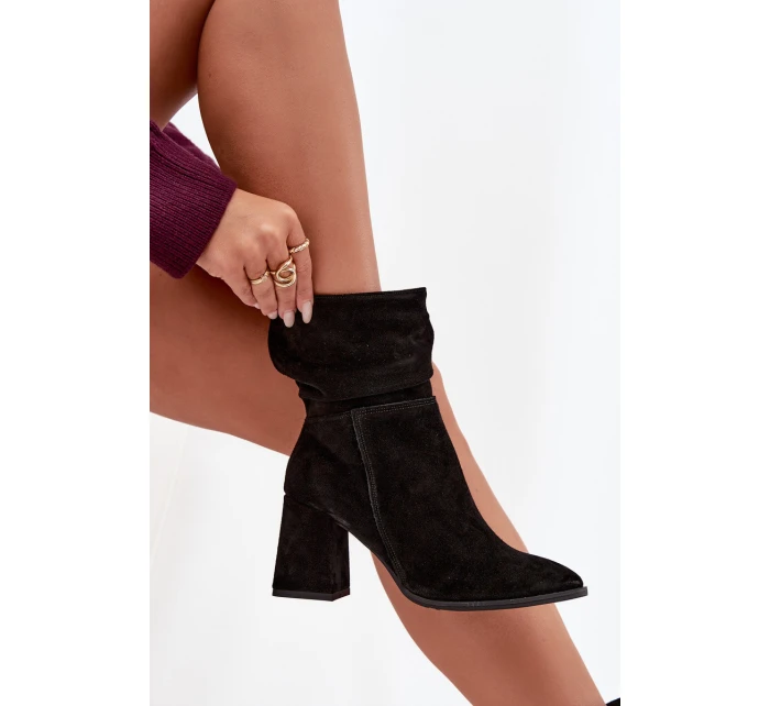 Kozačky z přírodního semiše vyhřívané na podpatku s Černé model 21718472 - Zazoo Kozačky z přírodního semiše vyhřívané na podpatku s Černé model 21718472 - Zazoo