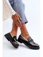 Dámské lakované boty mokasíny S.Barski černá Dámské lakované boty mokasíny S.Barski černá