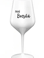 PANÍ BOŽSKÁ - bílá nerozbitná sklenice na víno 470 ml