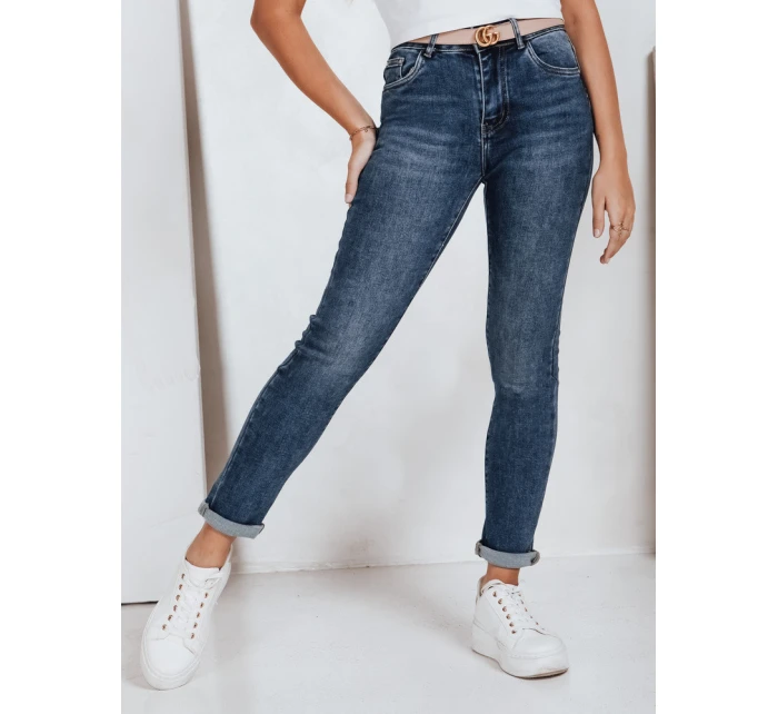 Dámské úzké džíny s vysokým pasem modré FashionStreet UY2798