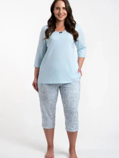 Italská móda Salli r.3/4 sp.3/4 barva:modrá/tisk