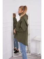 Zateplená mikina se zipem na zádech v barvě khaki Zateplená mikina se zipem na zádech v barvě khaki