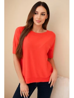 Svetr dámský z viskózy s krátkým rukávem model 21857651 - K-Fashion