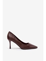 Klasické lodičky z eko kůže hnědé model 22315962 - Boto