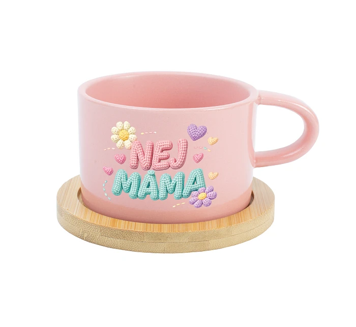 NEJ MÁMA - růžový hrníček makronka 200 ml NEJ MÁMA - růžový hrníček makronka 200 ml