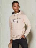Pánská béžová mikina s potiskem FashionStreet BX5711 Pánská béžová mikina s potiskem FashionStreet BX5711