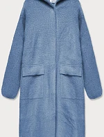Světle modrý přehoz přes oblečení á la vlna s kapucí (B3006)
