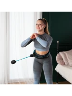 MAGNETICKÝ HULA HOP SET ČERNÝ/TYRKYSOVÝ HHM17 S POČÍTADLEM HMS + ZEŠTÍHLUJÍCÍ PÁS BR163 ČERVENÝ