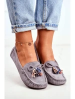 Dámské Semišové Mokasíny model 21530144 Šedé Donna Mia - EVENTO