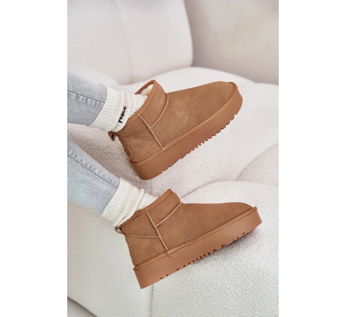 Dámské Velurové Sněhule Na Platformě Camel model 21670462 - Boto Dámské Velurové Sněhule Na Platformě Camel model 21670462 - Boto