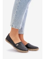 Elegantní Kožené Espadrilky Dámské model 21684110 Černé - Zazoo
