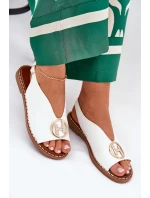 Plné Elegantní Sandály S Ozdobou Bílé model 21685749 - Boto