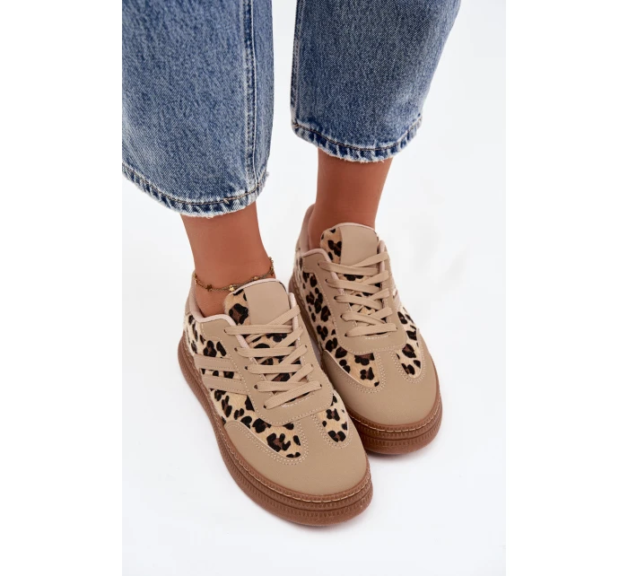 Dámské tenisky na platformě Panterka béžové Denissa