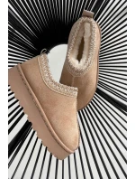 Dětské sněhule s výšivkou Prina – béžové Dětské sněhule s výšivkou Prina – béžové