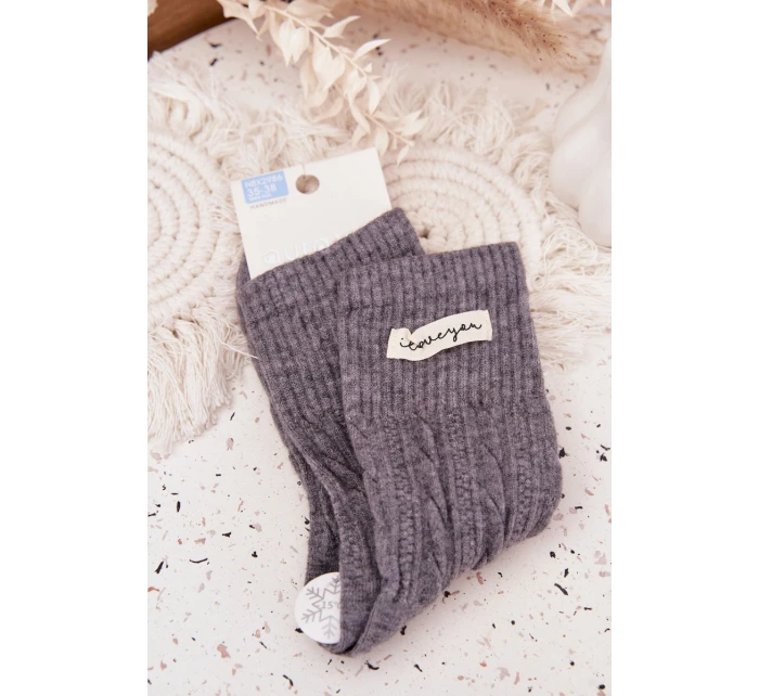 Teplé dámské ponožky s vlnou – tmavě šedé Teplé dámské ponožky s vlnou – tmavě šedé