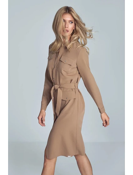 Dámské šaty model 19062145 hnědé - Figl