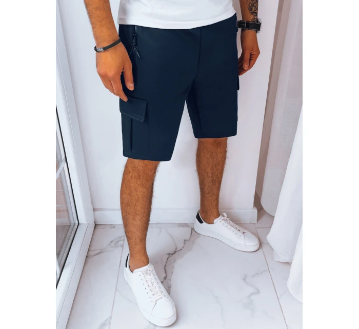 Pánské tmavě modré teplákové šortky FashionStreet SX2233