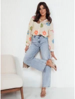 Dámské oversize tričko beige Dstreet model 21972888 - FashionStreet Dámské oversize tričko beige Dstreet model 21972888 - FashionStreet