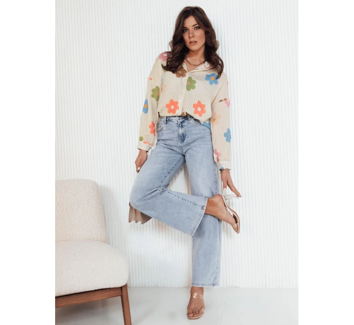 Dámské oversize tričko beige Dstreet model 21972888 - FashionStreet Dámské oversize tričko beige Dstreet model 21972888 - FashionStreet