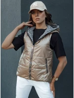 Dámská prošívaná vesta ICONVEST camel FashionStreet TY4433