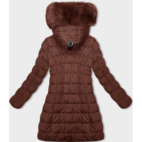 Dámská zimní bunda v cihlové barvě s kapucí (LHD-23013)