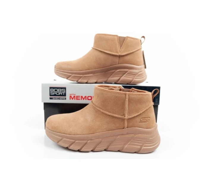 Skechers dámské zimní kotníkové boty zateplené kožené hnědé dámské