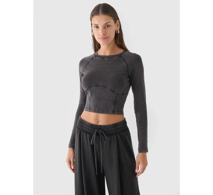 Dámské hladké tričko s dlouhým rukávem 4F 4FRAW24TLONF503-20S