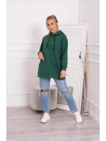 Zateplená mikina s patentkami tmavě zelená