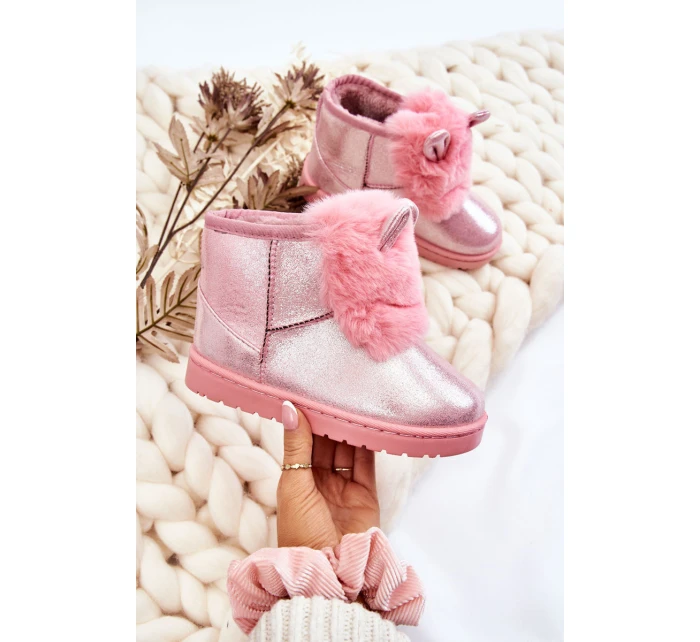 Dívčí Sněhové Boty S Kožešinou S Růžový Betty model 21605032 - Boto