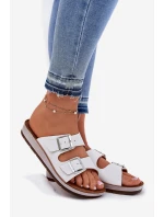 Dámské Pantofle S Přezkami Bílé model 21697987 - Inblu