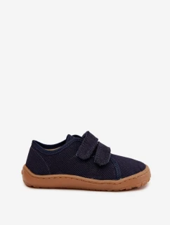 Dětské domácí pantofle Barefoot Froddo Canvas G1700440-2 Tmavě modré
