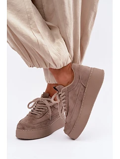 Semišové tenisky na platformě Taupe model 22355557 - Boto