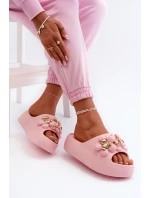 Dámské pěnové pantofle se zdobením na silné podrážce růžové Bremavia Dámské pěnové pantofle se zdobením na silné podrážce růžové Bremavia