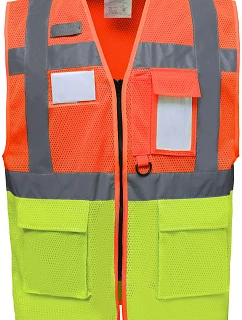 Yoko HVW 820 Hi-Vis síťovaná bezpečnostní vesta 79.W820 hi vis orange/hi vis yellow