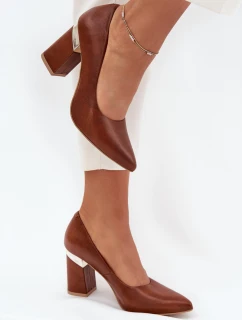 Kožené Lodičky Lewski model 21704050 Tmavě hnědé - Boto