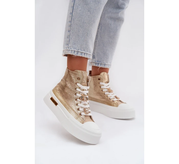 Dámské tenisky na platformě se zlatými přezkami Gracella