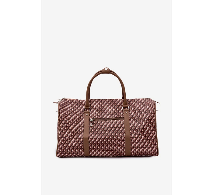 Vzorovaná hnědá cestovní taška Suelle